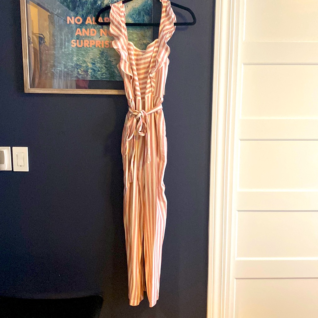 Paige Pink And White Romper
